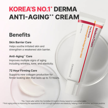 Centellian24 Madeca Cream Time Reverse 50ml - Advanced Fast-Absorbing & Nourishing, Hydrates, Firms & Reduces Wrinkles, Low Irritation, Korean Skin Care Centella Asiatica, Collagen